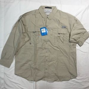 Columbia men tan brown Bahama L/3 button up shirt